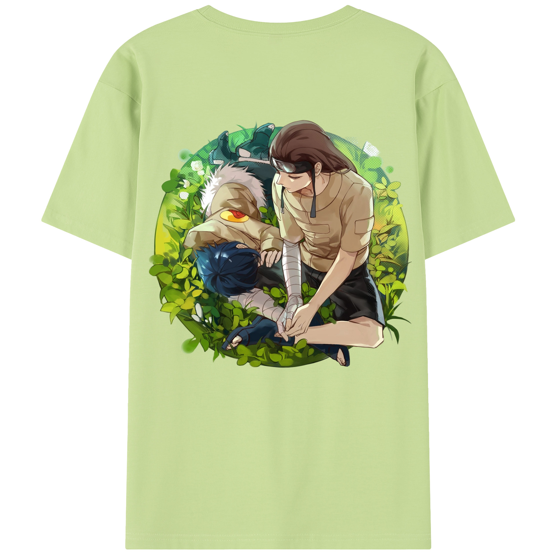 （画像用） NARUTO -ナルト- 日向ネジ Hyūga Neji 綿100％半袖Tシャツ（背面プリント）